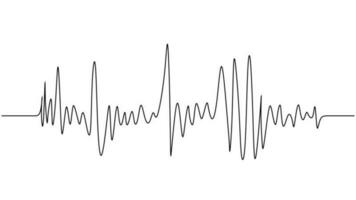 Music wave vector simple. Continuous one line drawing