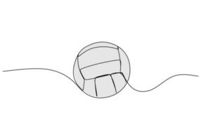 Volleyball One Line Drawing Continuous Hand Drawn Sport Theme Object vector