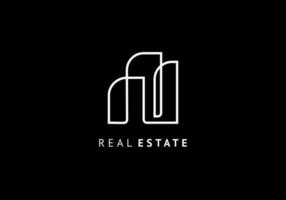 Real estate line logo vector template. Building minimalist