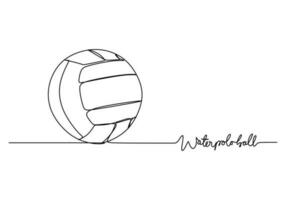 Water Polo Ball One Line Drawing Continuous Hand Drawn Sport Theme vector