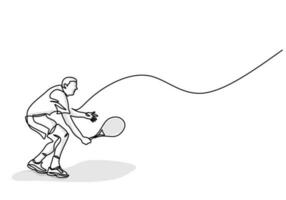 Tennis Player Minimalist Vector, Athlete Engaged in Tennis Game vector