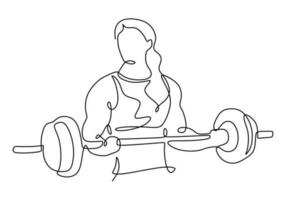 Weight training drawing of woman muscle vector