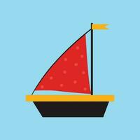 simple sailboat for adventures, summer time vector