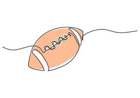 Rugby Ball One Line Drawing Continuous Hand Drawn Sport Theme Object vector