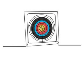 Archery Bow One Line Drawing Continuous Hand Drawn Sport Theme Object vector