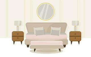 Interior bedroom Modern style vector