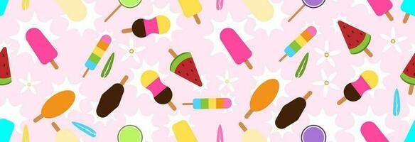 Ice cream banner. vector