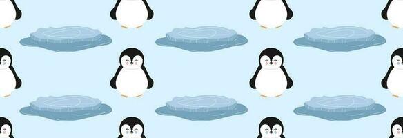 Penguin and a piece of ice. vector