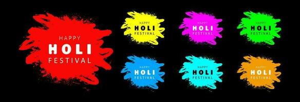 Happy holi festival icon. vector
