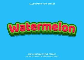 Editable Watermelon Vector Text Effect