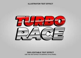 editable turbo carreras 3d vector texto efecto