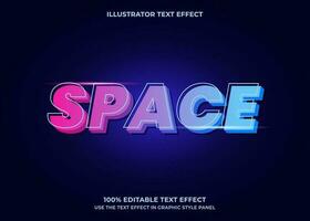 editable espacio 3d vector texto efecto