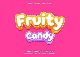 Editable Fruity Candy Text Effect vector