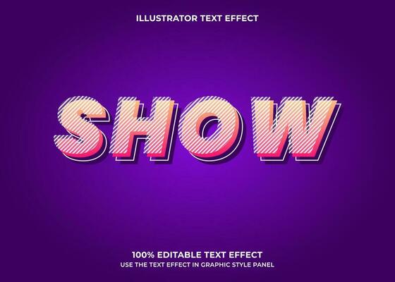Editable Show 3D Vector Text Effect