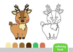 Coloring Book for Kids Deer Page for Books Magazines Vector Illustration Template