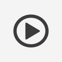 Play button circle icon vector. video player, audio symbol sign vector