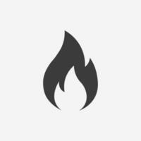 Fire flame icon vector. Burn, bonfire symbol sign vector