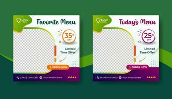 Favourite Menu Banner Template, Social Media Post Template, Food Menu Restaurant Banner Template