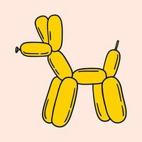 Yellow Cartoon Balloon Dog vector