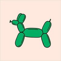 Green Cartoon Balloon Dog vector