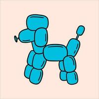 azul dibujos animados globo caniche perro vector