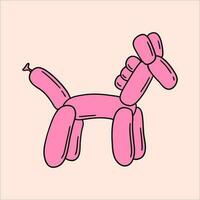 Pink Cartoon Balloon Horse vector