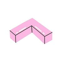 Pink Corner Arrow. Colorful pointer, marker illustration. vector