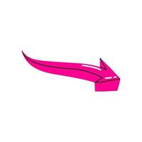 Pink Twisting Arrow. Colorful pointer, marker illustration. vector