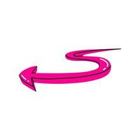 Pink Rounded Arrow. Colorful pointer, marker illustration. vector