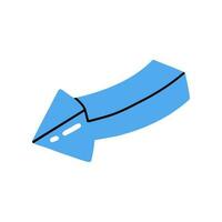 Blue Arrow. Colorful pointer, marker illustration. vector