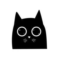 Black Cat Face Illustration vector