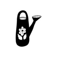 Hand Drawn Illustration. Doodle Outline Watering Can vector