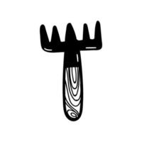 Hand Drawn Illustration. Doodle Outline Rake vector