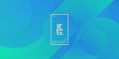 3D abstract bright blue green gradient illustration background with simple shape pattern. Cool design. Eps10 vector