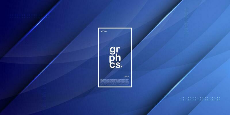 Abstract dark blue geometric gradient curve mesh design layers background with shadow and lights. Eps10 vector