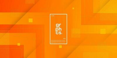 Abstract orange background with simple lines. Colorful orange design. Bright and modern with shadow 3d concept. Eps10 vector