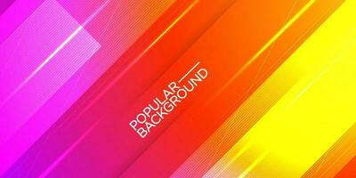 Abstract pink orange yellow gradient sporty background template vector with shiny lines and lights. Colorful background with strong pattern design. Eps10 vector