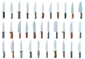 Knife icons set cartoon vector. Cutlery tool vector