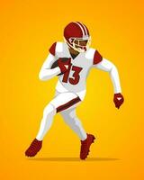 Man person sport rugby American football vector illustration. Cartoon male character isolated on gradations background.