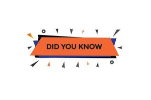 new did you know, level, sign, speech, bubble  banner, vector