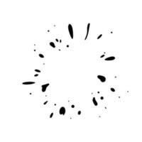 Dripping inkblot frame. Splattering stains isolated in white background. Vector illustration