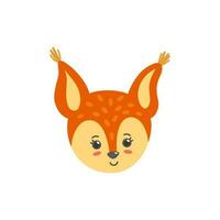 Squirrel head. Cute smiling expression. Vector illustration of squirrel