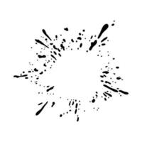 Splashing ink drop frame. Splattering stains isolated in white background. Vector illustration