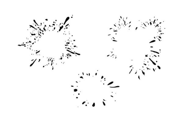 Dynamic splashing stain frames. Dropping stains of some liquid. Vector illustration