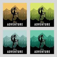 Hiking adventure illustration vector