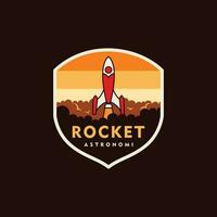 Rocket badge logo vector