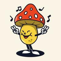 mushroom mascot character vector