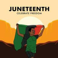 juneteenth vintage illustration poster vector