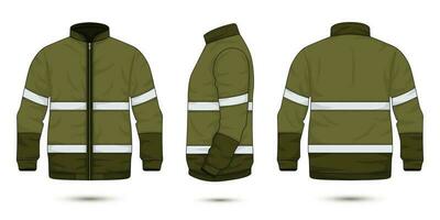 Industrial workwear mockup front side and back view vector