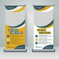 rollup corporativo o plantilla de diseño de banner x vector